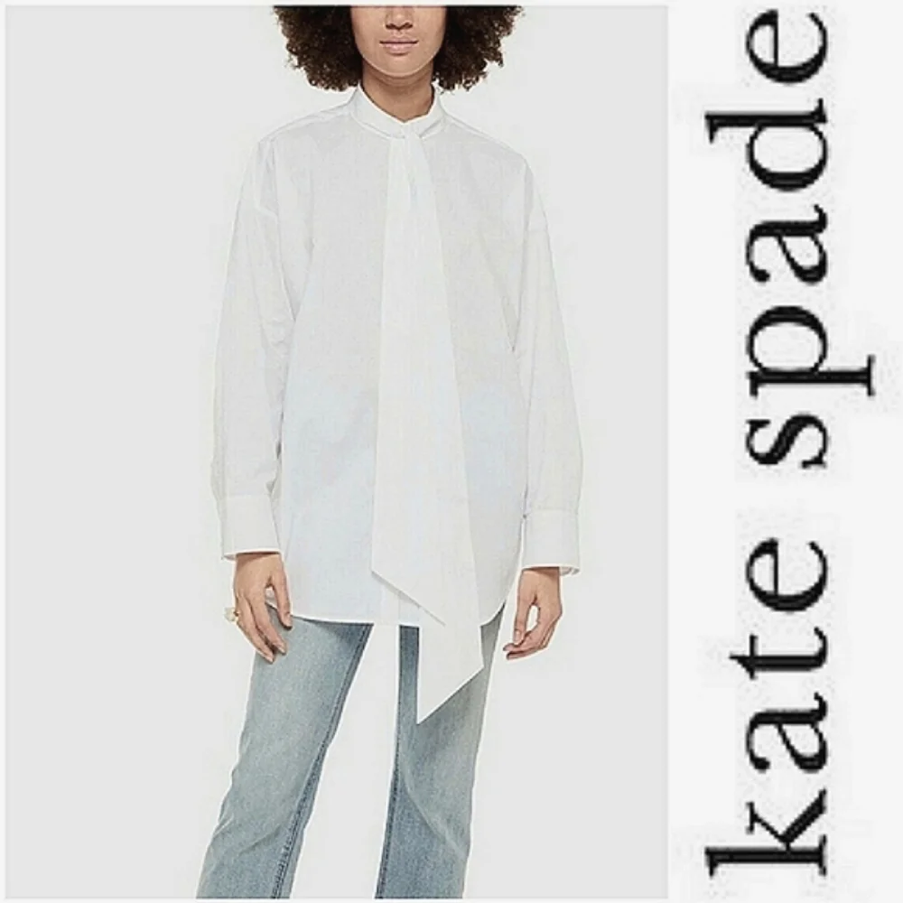 Kate Spade New York Poplin Tie Neck Shirt